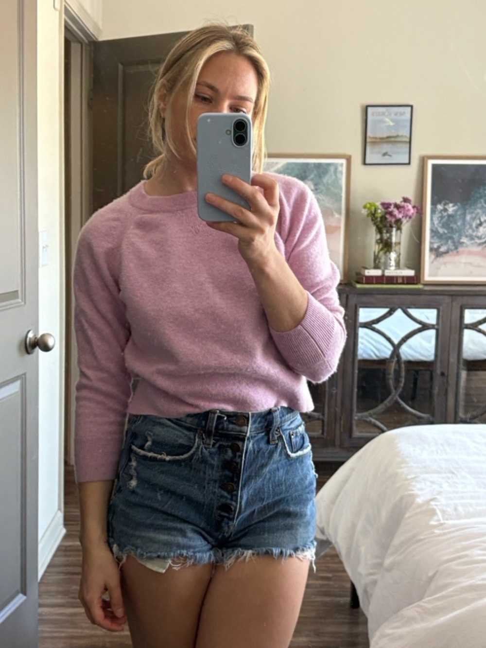 J. Crew Lilac Crewneck Sweater 100% cashmere